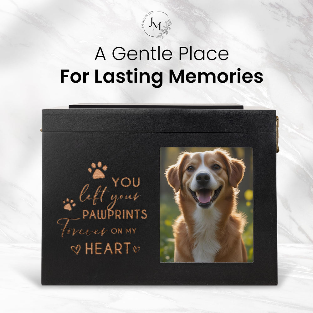 JMSupplier pet urn memory keepsake fits shelves and mantles with ease.