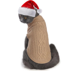Jnancun Stretchy Cat Sweater knit texture shows stretch for warm, comfy cats.