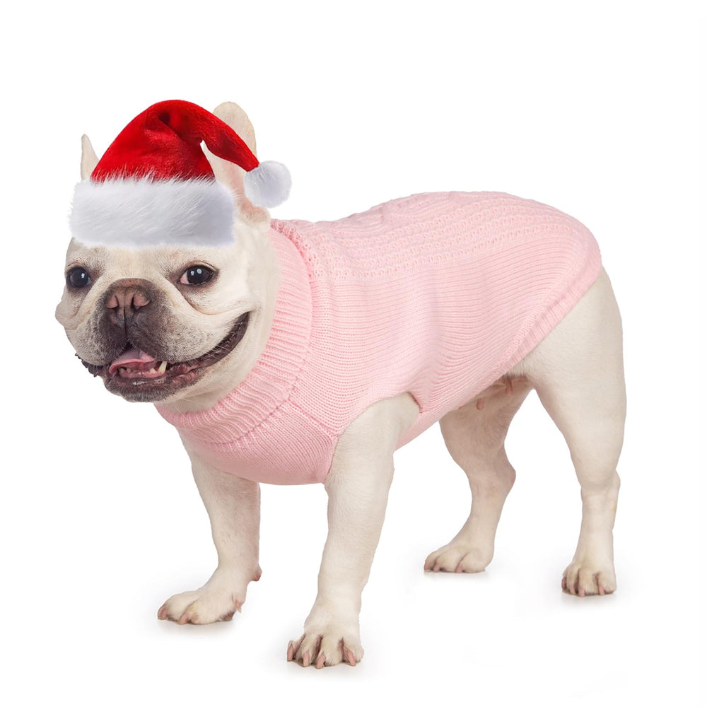 Jnancun Stretchy Cat Sweater light pink front view for warmth