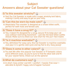 Jnancun Stretchy Cat Sweater high-neck sleeveless design enables easy on/off for cats.
