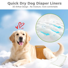 JOCCIK dog diaper liner 3D top layer closeup showing moisture-wicking surface.