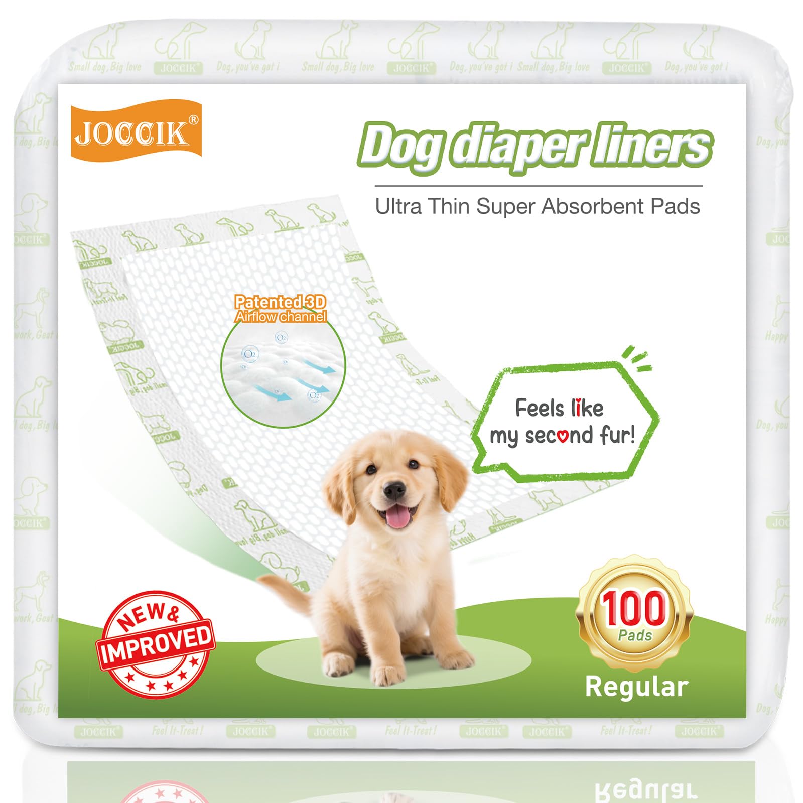JOCCIK dog diaper liners ultra-thin offer all-day comfort and breathable protection.