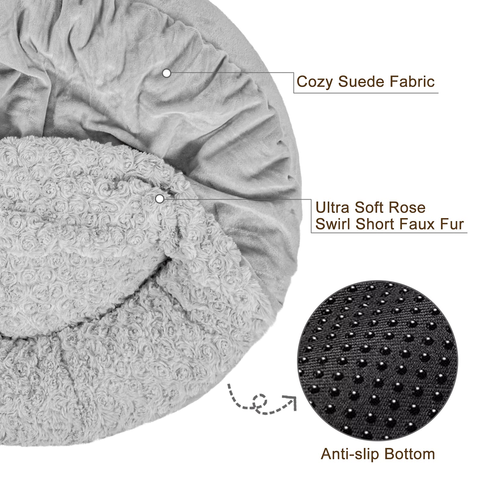JOEJOY anti-slip bottom image on wood floor helps prevent sliding.