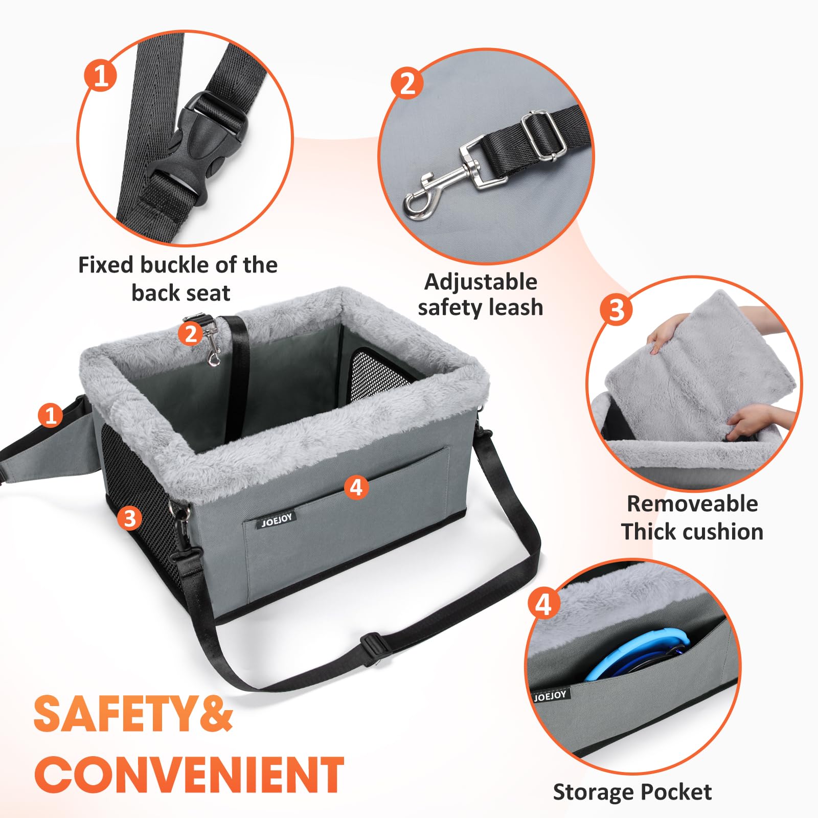 JOEJOY Deluxe booster seat plush cushion for cozy ride comfort