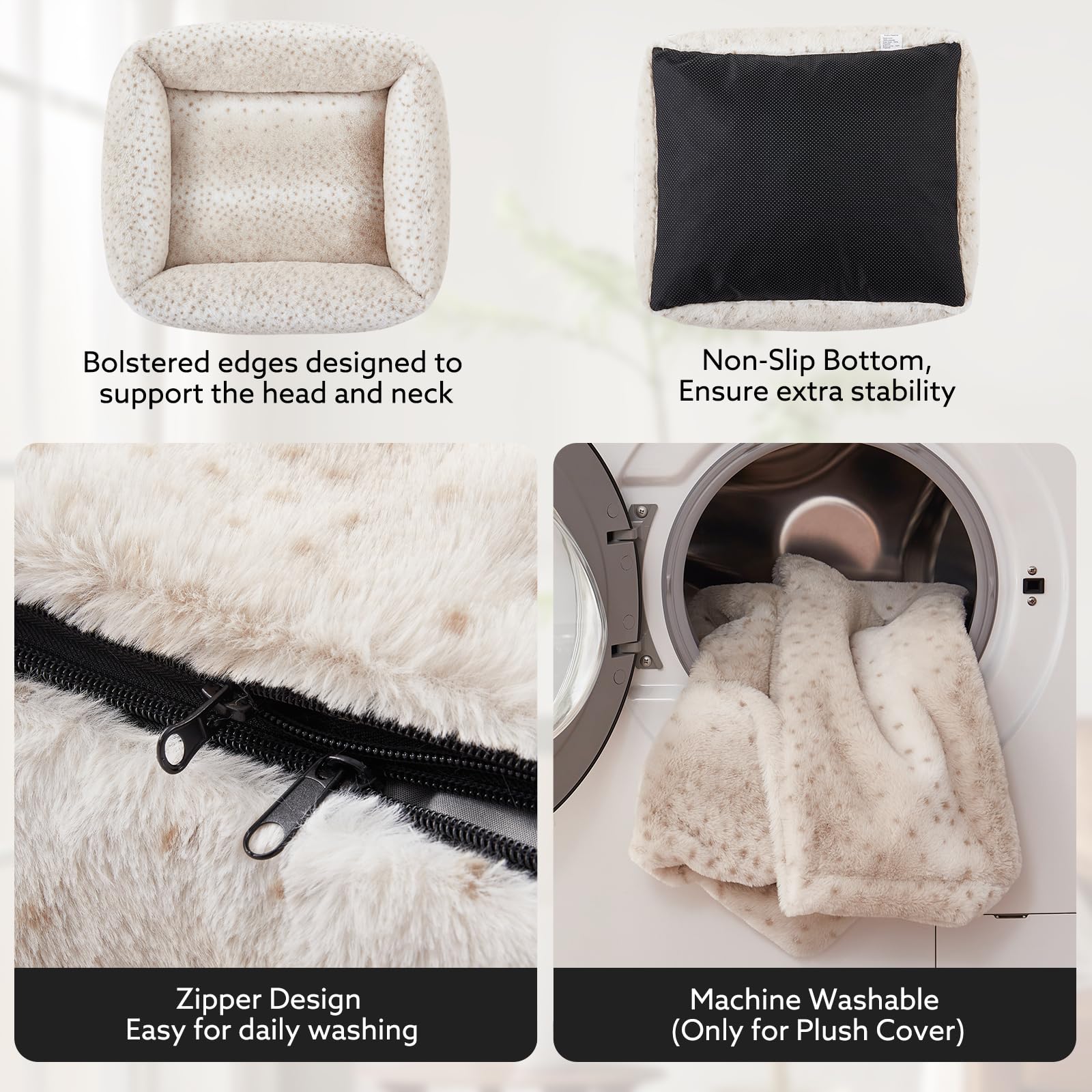 JOEJOY dog bed anti-slip bottom keeps bed steady during naps