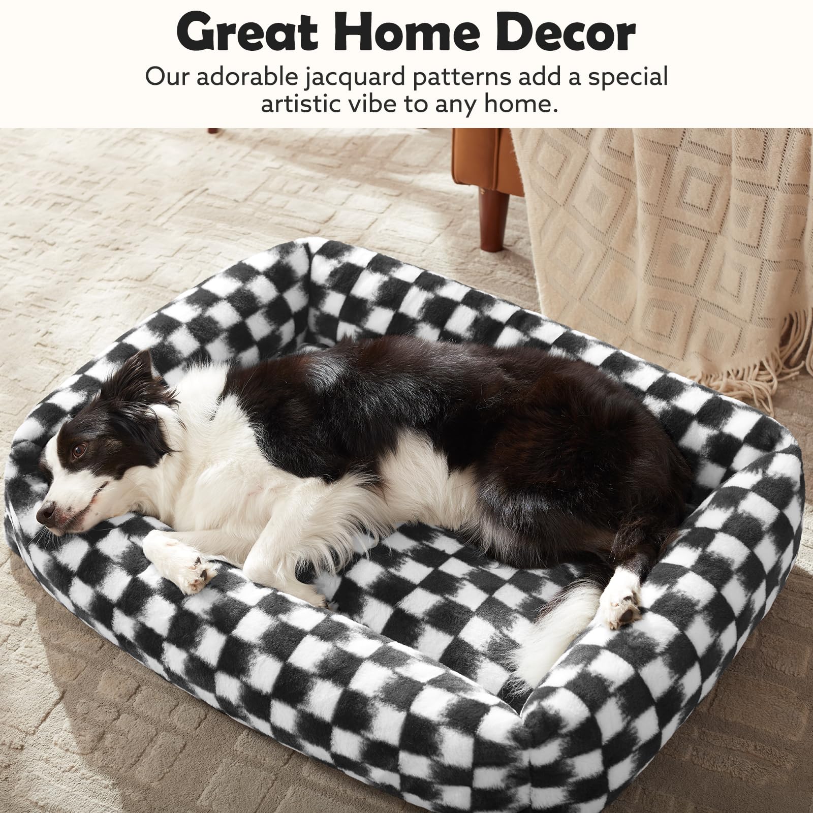 JOEJOY dog bed interior foam-polyfill provides cushioned joint support