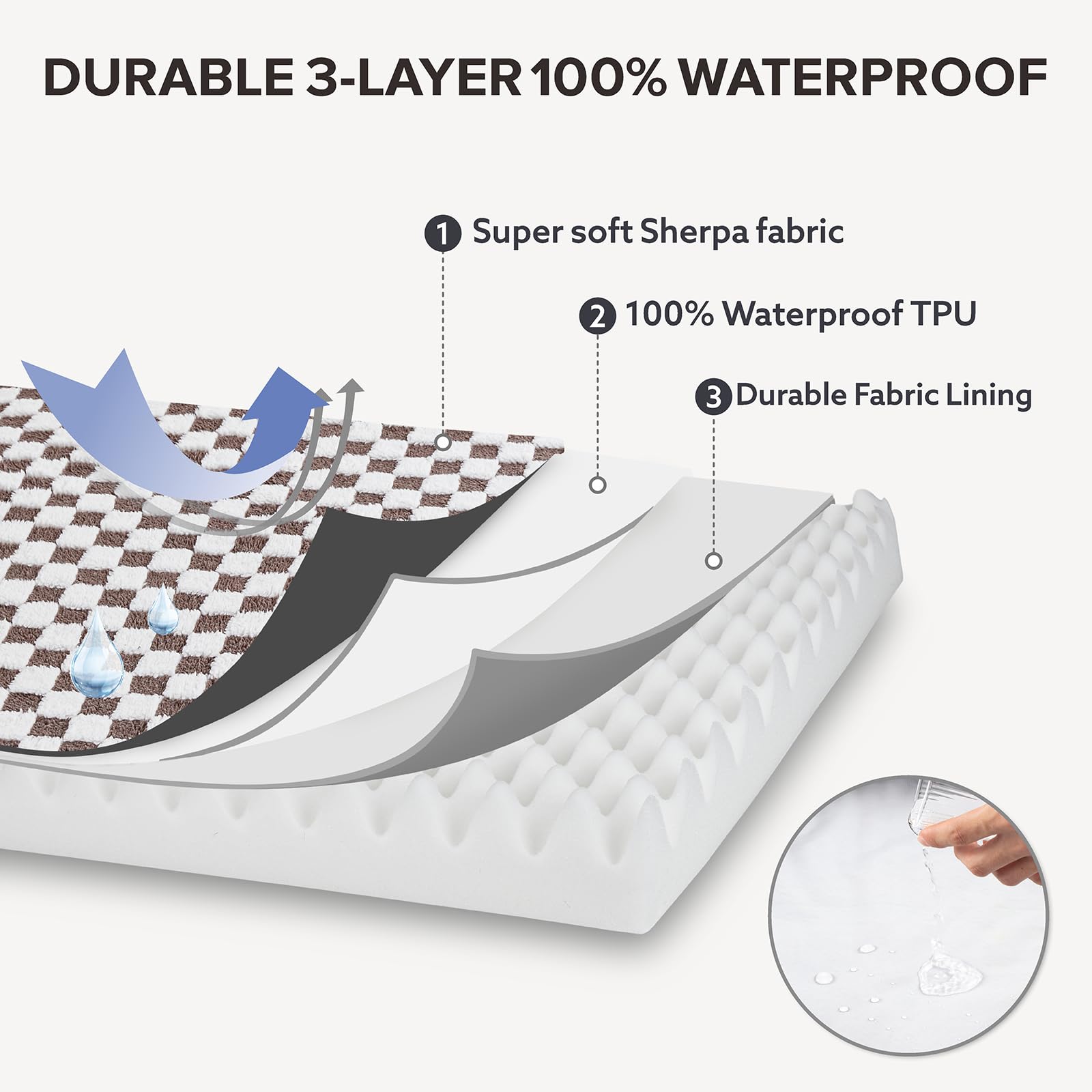 JOEJOY dog bed modern plaid pattern adds calming style