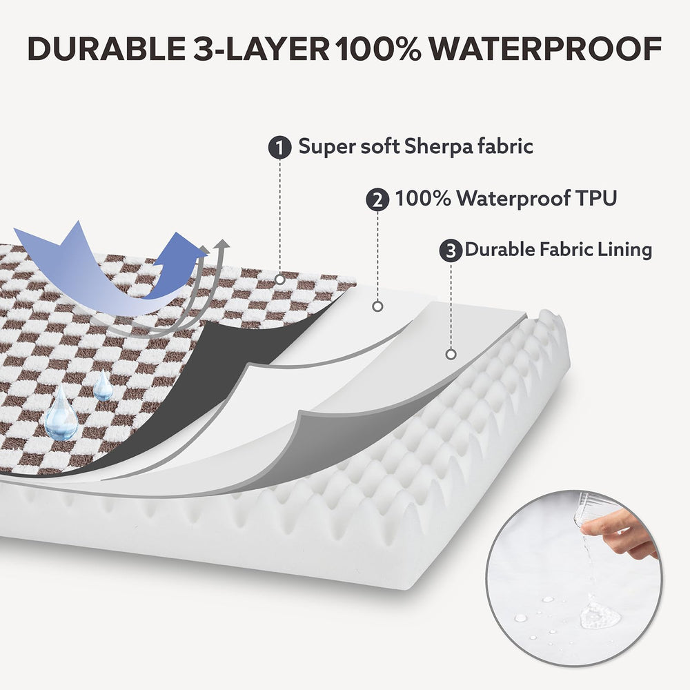 JOEJOY dog bed modern plaid pattern adds calming style