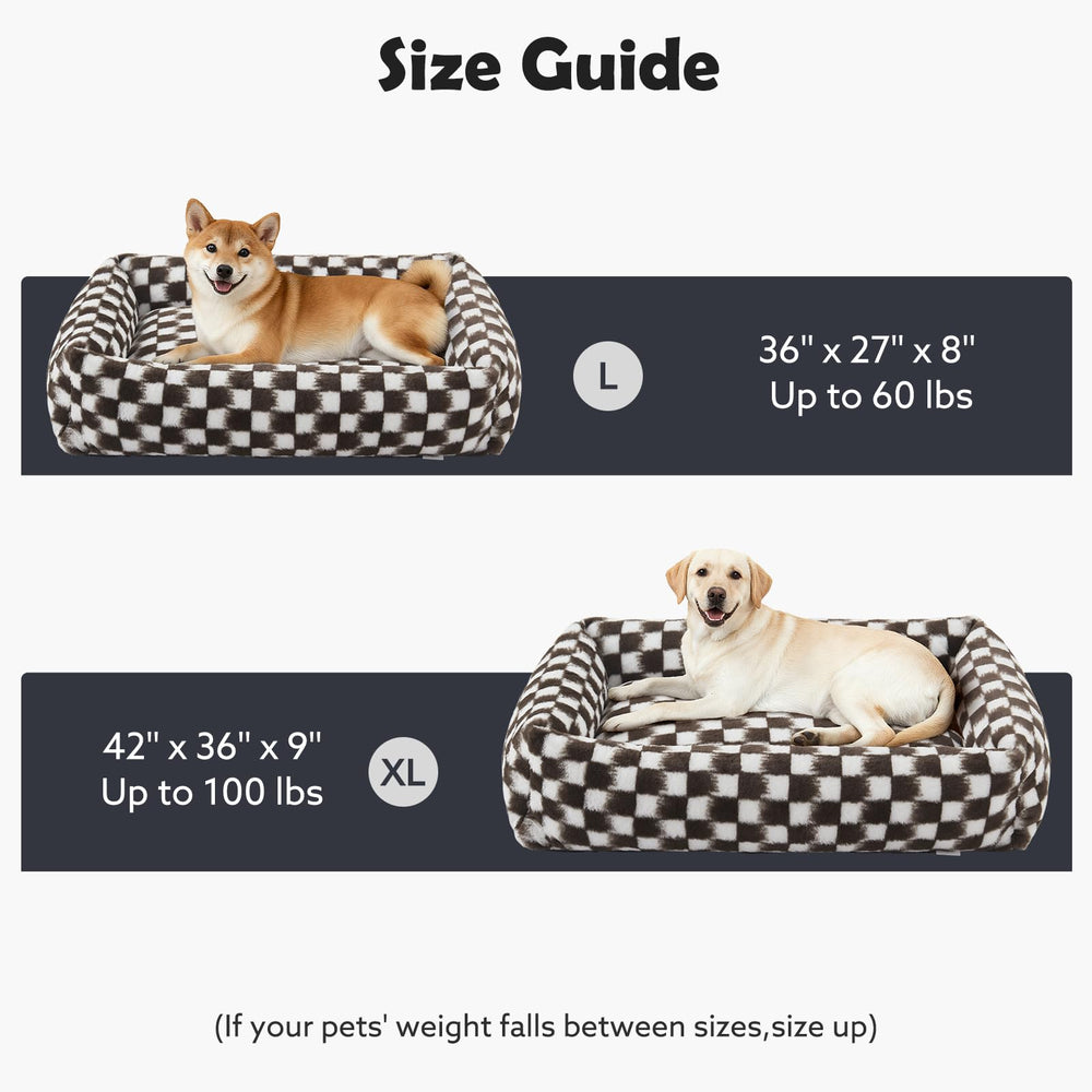 JOEJOY dog bed plush interior with foam and polyfill for targeted comfort.