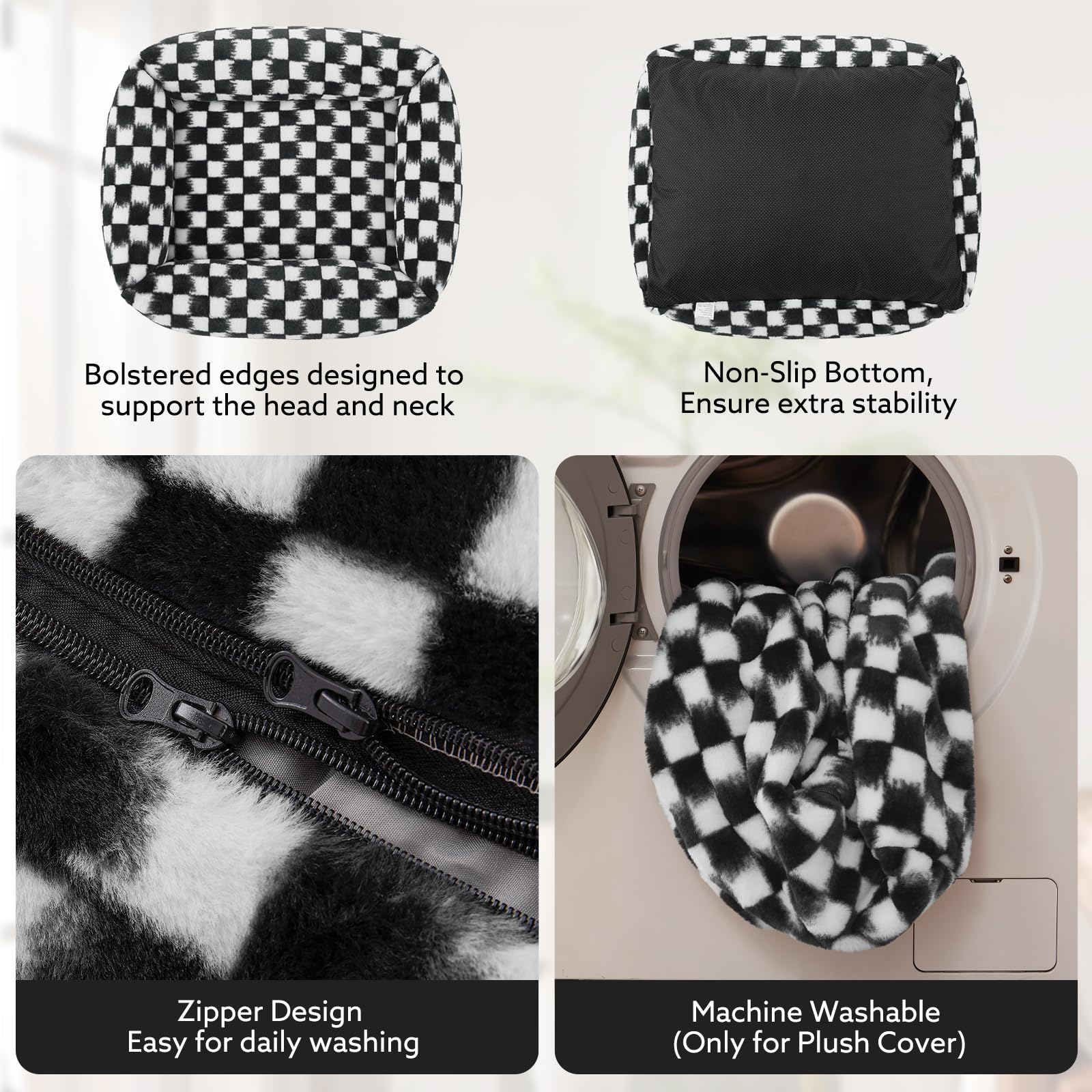 JOEJOY dog-bed-washable-cover-dryer demonstrates machine-washable and tumble-dry convenience.