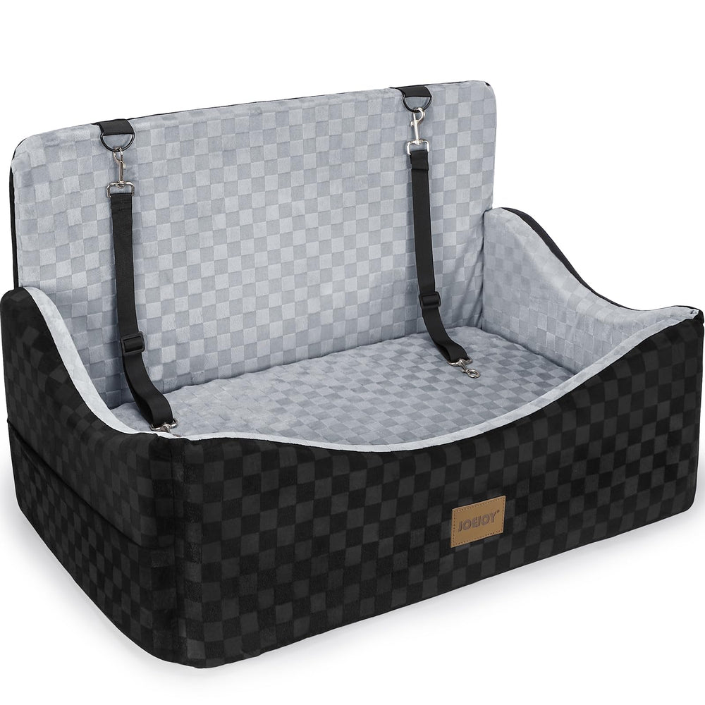 JOEJOY memory foam dog car seat offers elevated comfort on road trips