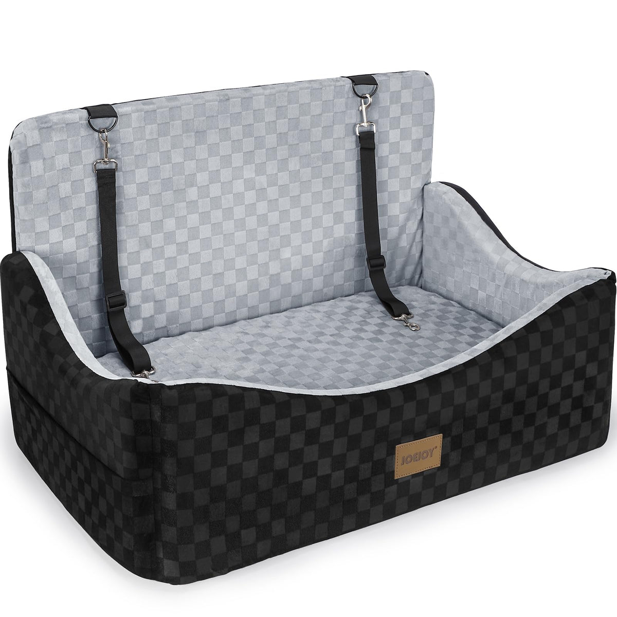 JOEJOY memory foam dog car seat offers elevated comfort on road trips