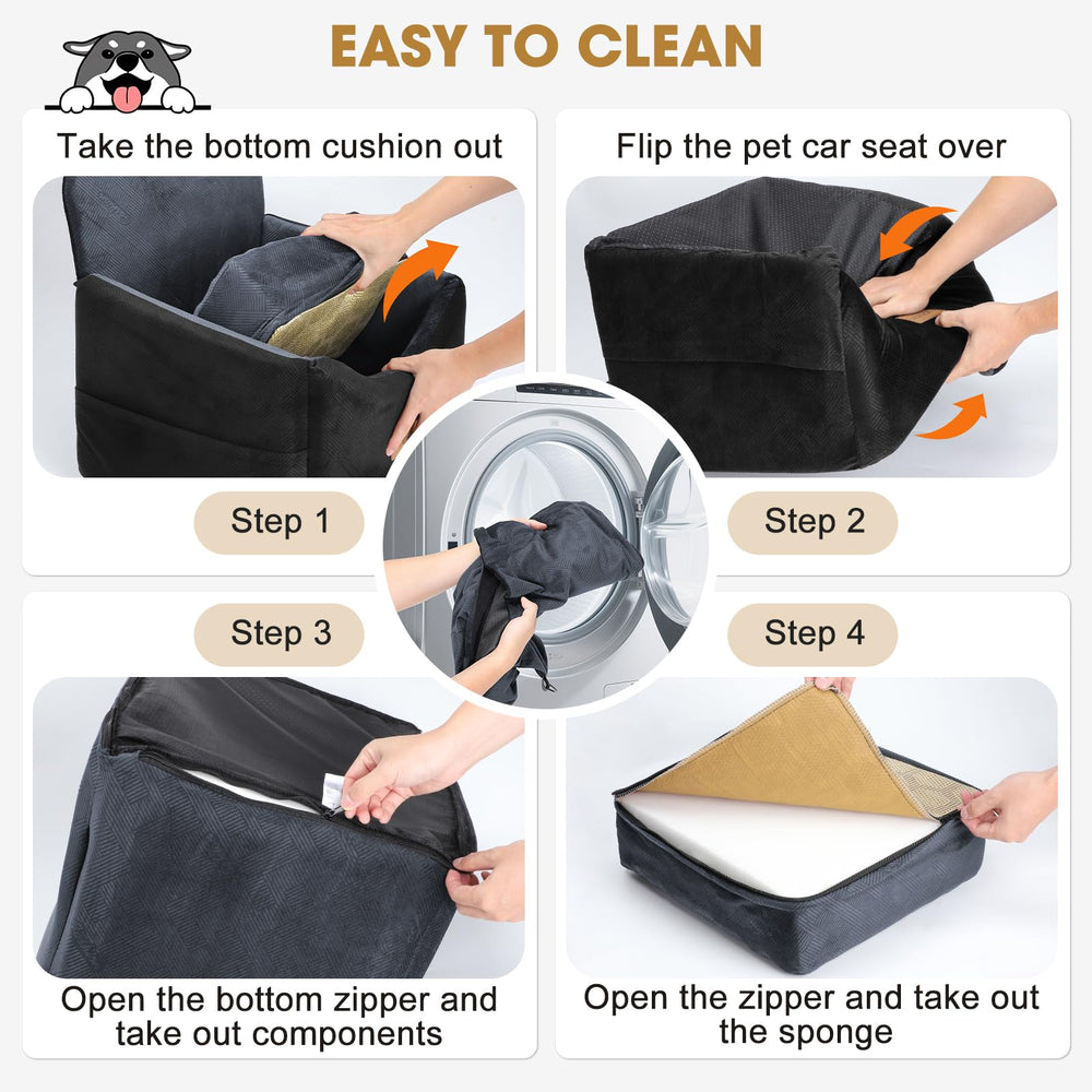 JOEJOY dog car seat with secure harness for safety