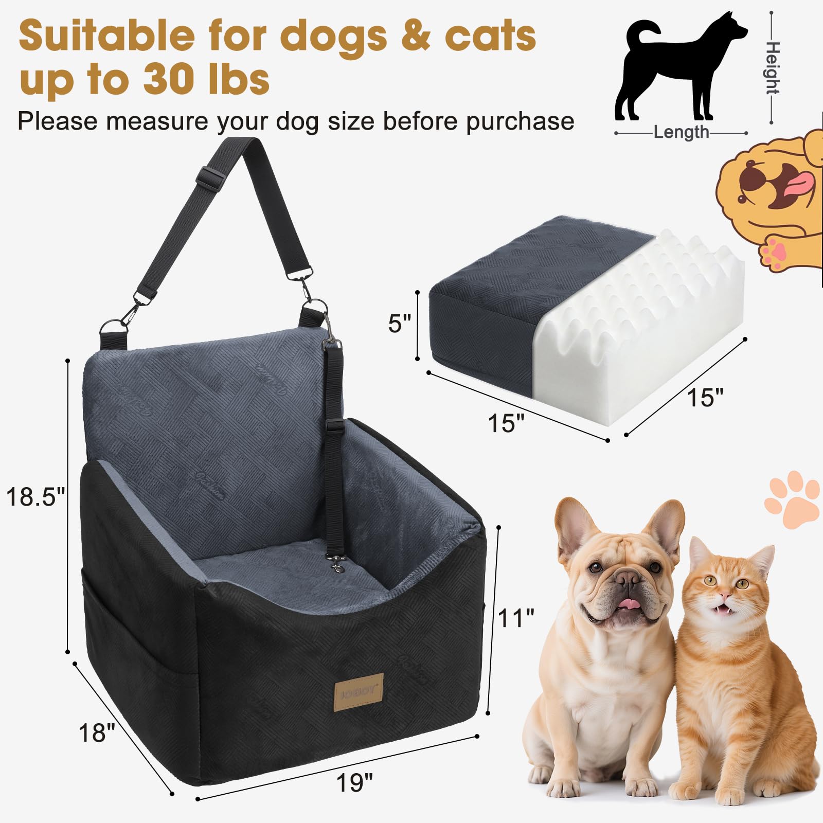JOEJOY side pockets enable easy access to treats and kibble
