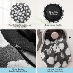 JOEJOY Donut Bed orthopedic foam core supports restful posture in mid-size dogs.
