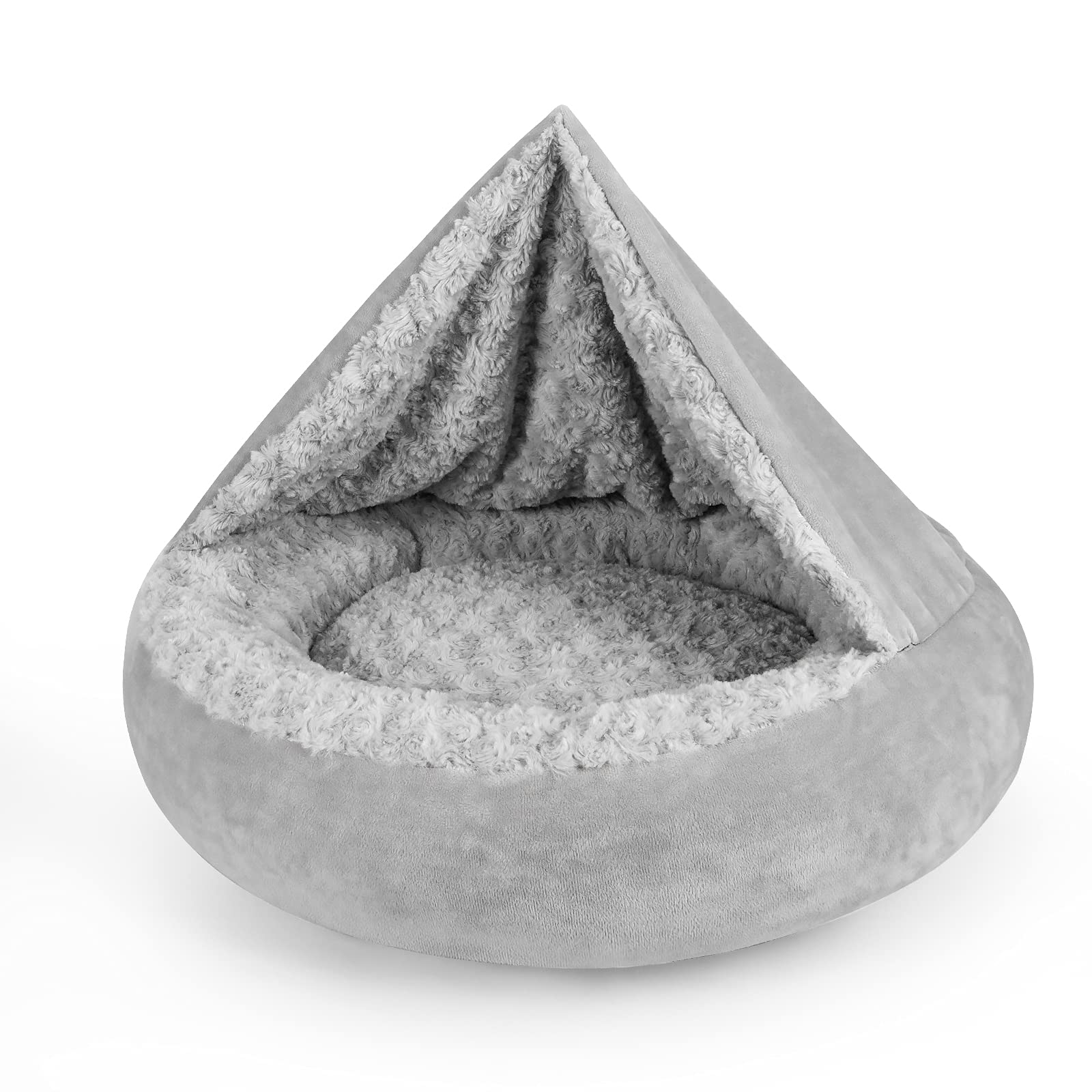 JOEJOY donut-round bed closeup with faux fur for cozy warmth and snuggle-ready comfort.