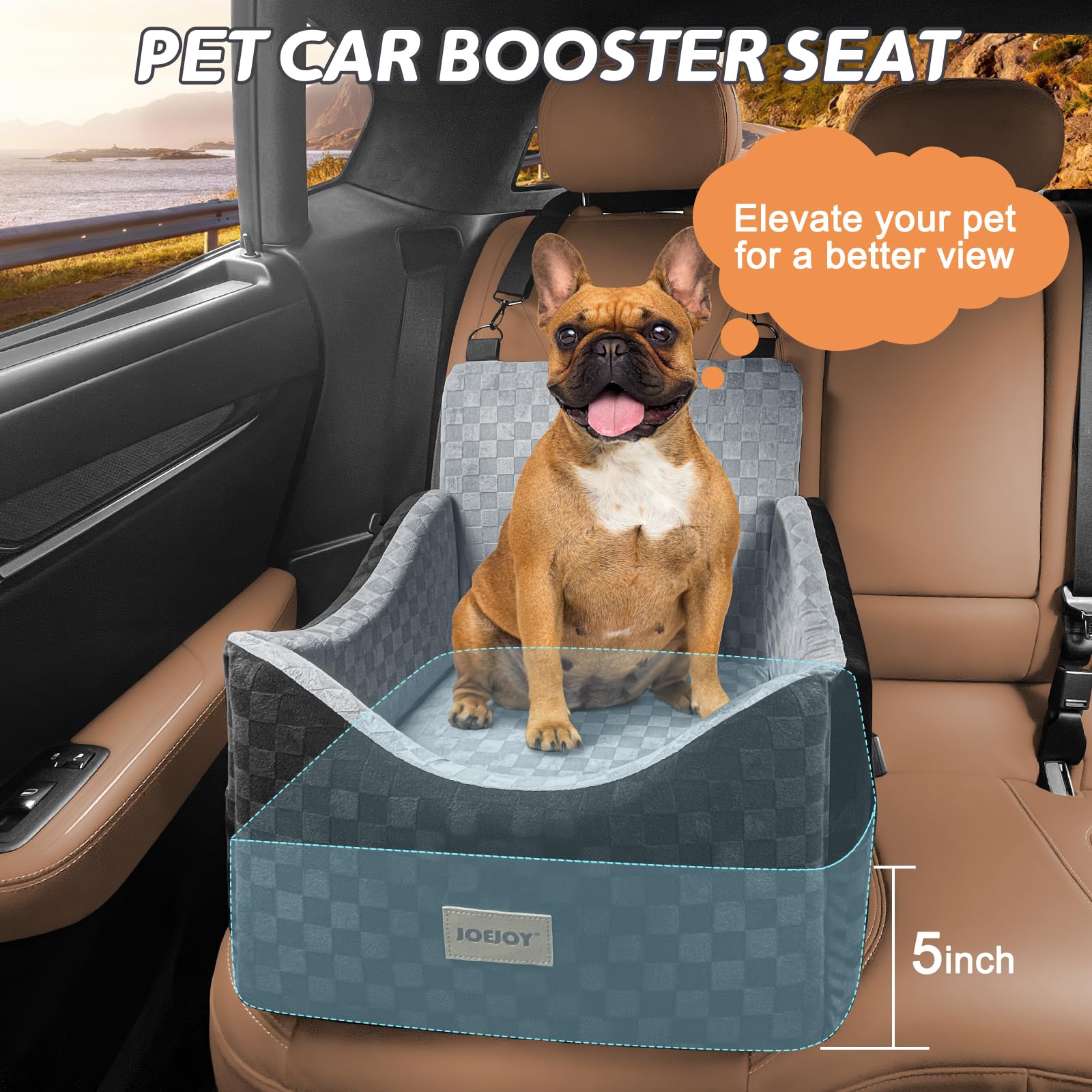 JOEJOY memory foam booster seat core delivers smooth rides by minimizing bumps.