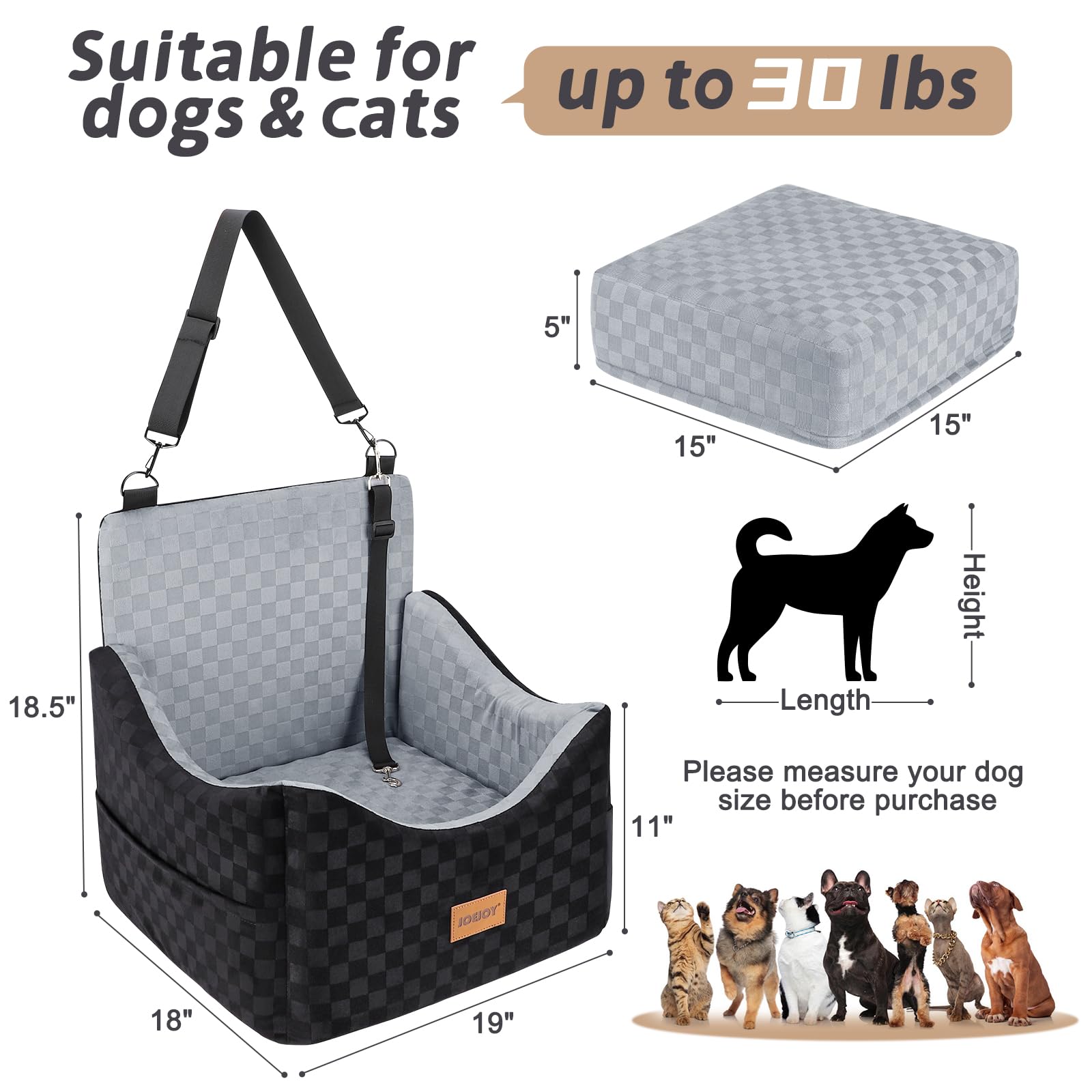JOEJOY storage pockets offer convenient space for treats and toys.