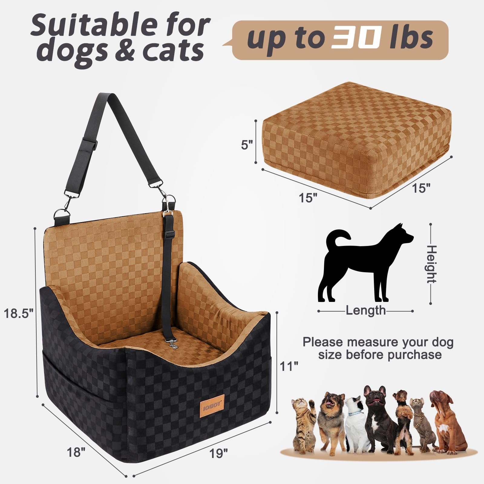 JOEJOY compact 19x18x18-5 inch design fits most cars