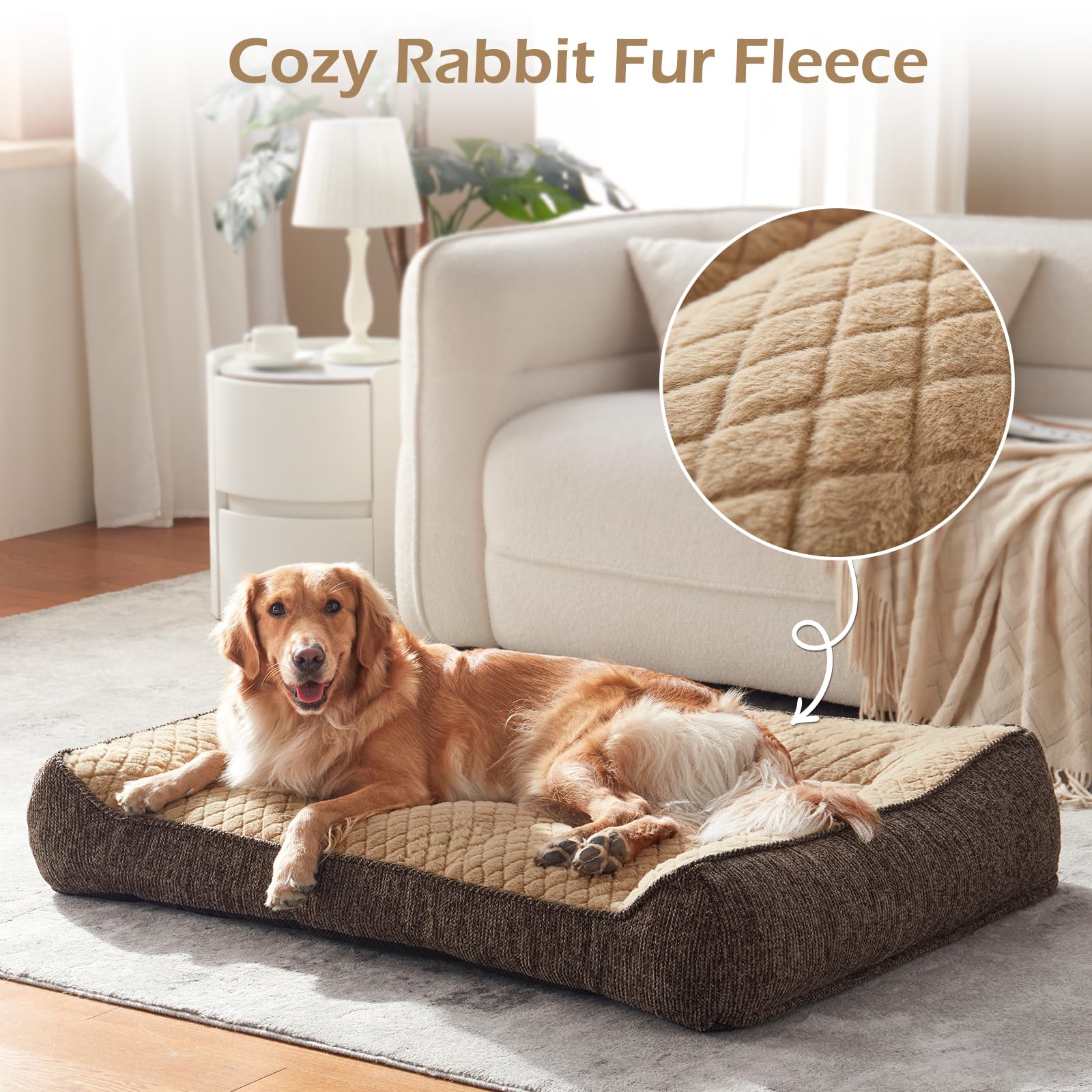 JOEJOY bed side rim view emphasizes extra head and neck support
