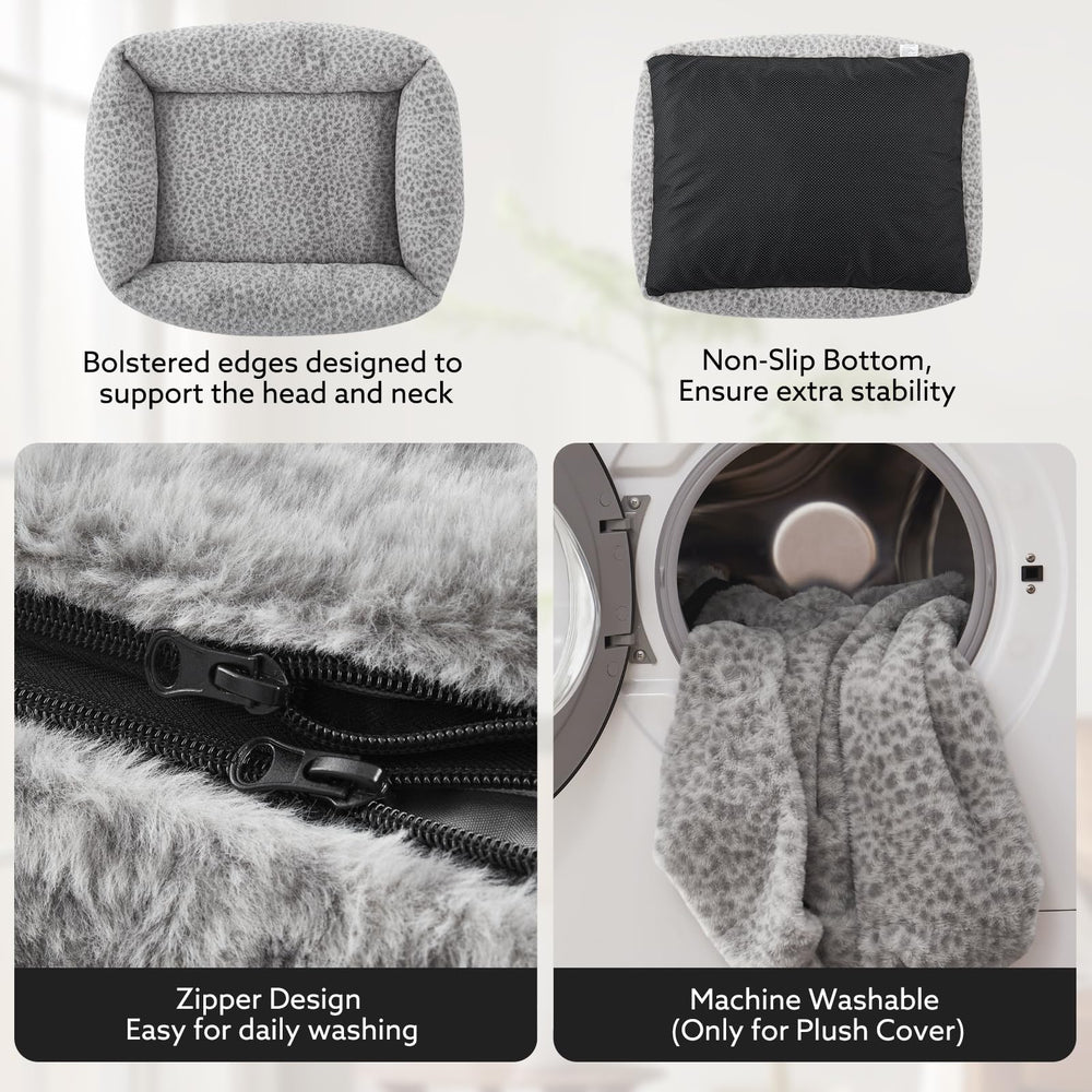 JOEJOY large-dog-bed-removable-cover-zipper demonstrates easy cleaning and quick changes.