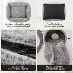 JOEJOY large-dog-bed-removable-cover-zipper demonstrates easy cleaning and quick changes.