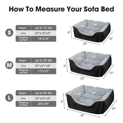 JOEJOY Rectangle Dog Bed anti-slip-bottom emphasis on stable placement on smooth floors.