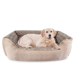 JOEJOY Rectangle Dog Bed beige front view showing cozy, supportive design for dogs