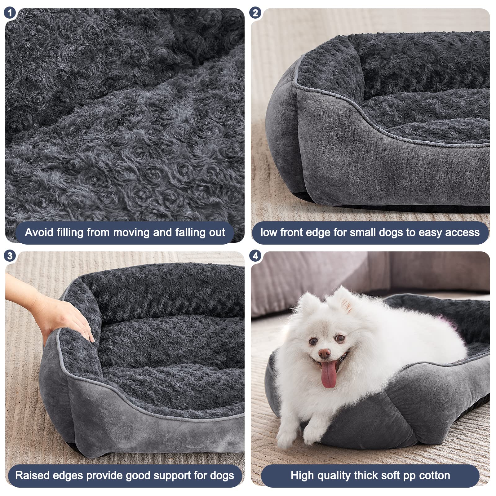 JOEJOY rectangle dog bed is machine washable for easy cleaning after adventures.