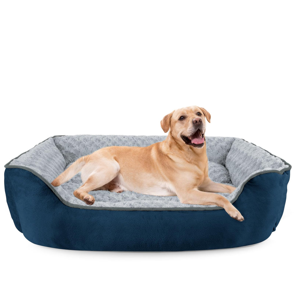 Joejoy rectangle dog bed front view shows sturdy bed for large dogs