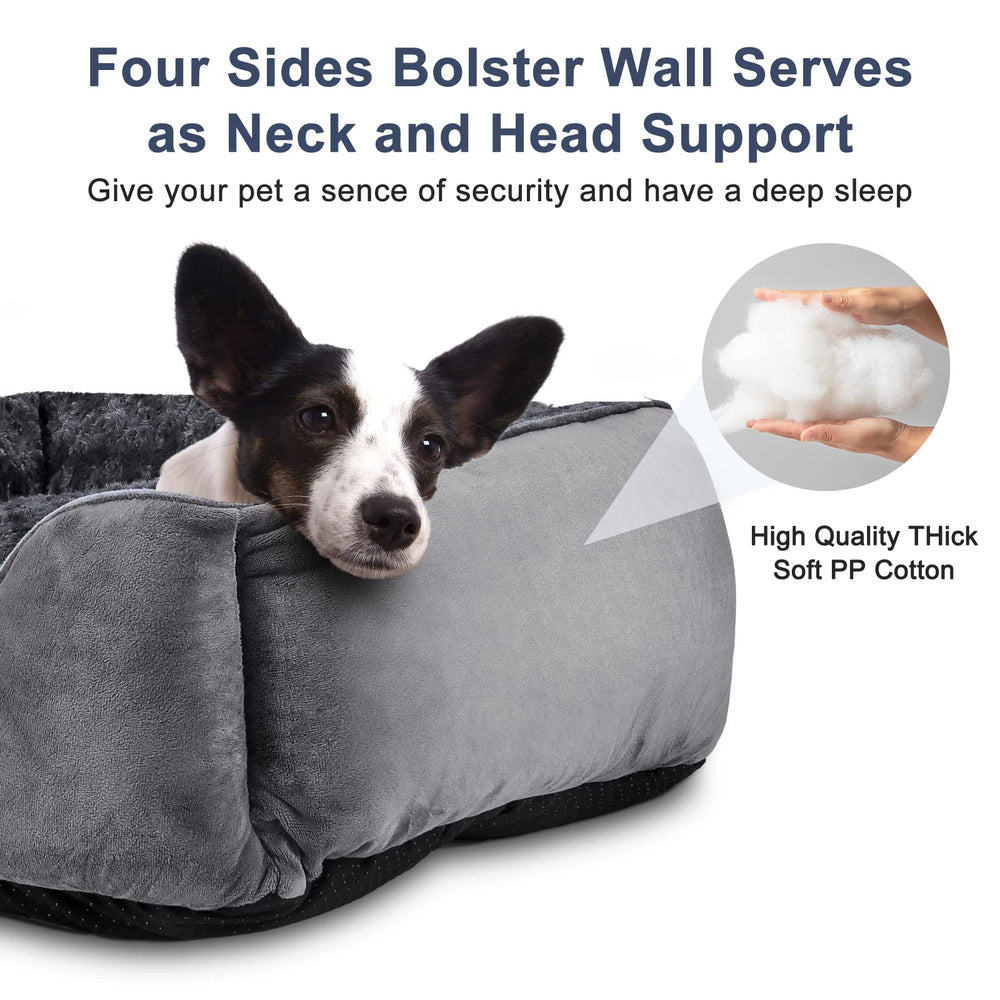 JOEJOY rectangle dog bed offers multiple sizes to fit dogs from small to large.