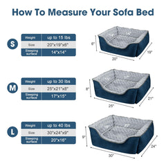 JoeJOY Rectangle Dog Bed in navy color for stylish homes