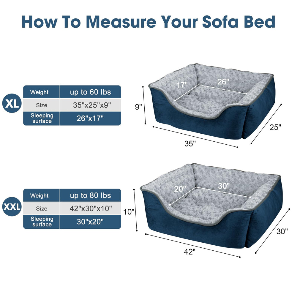 Joejoy rectangle dog bed non-slip bottom keeps bed in place