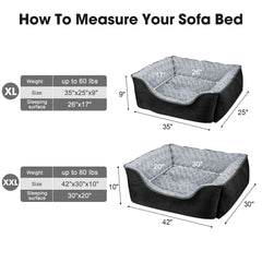 JOEJOY Rectangle Dog Bed soft materials closeup with luxe fur and suede texture