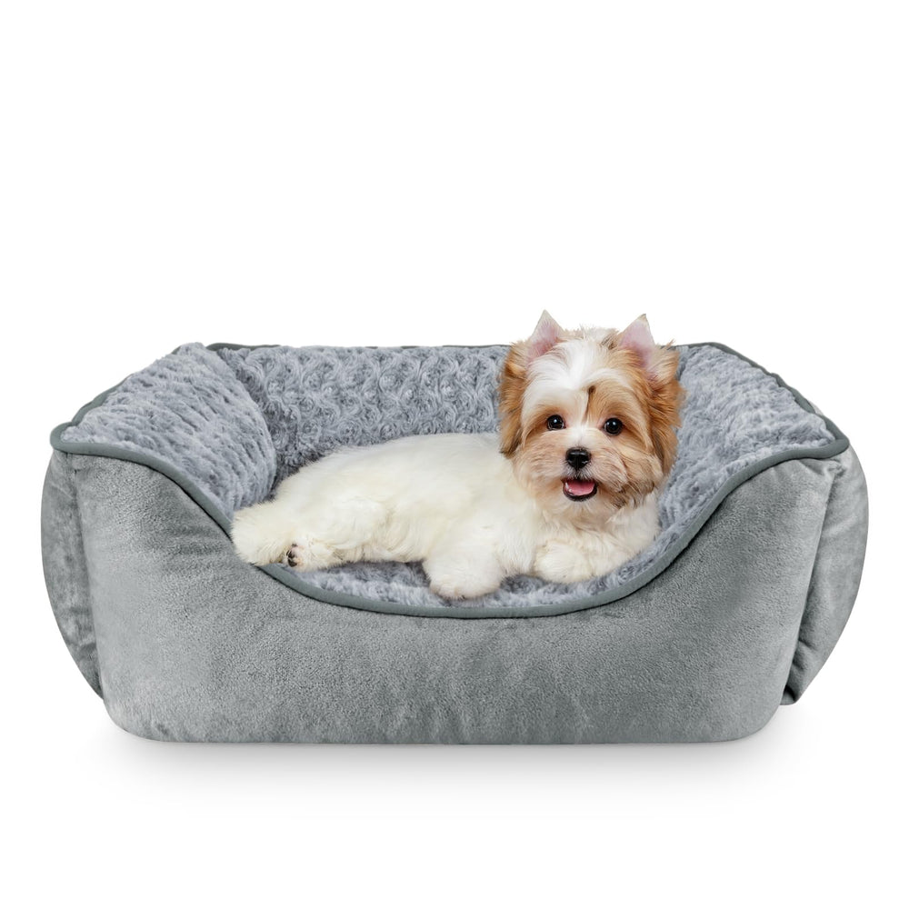 JOEJOY rectangle dog bed top view highlighting plush fabric and shape for restful naps