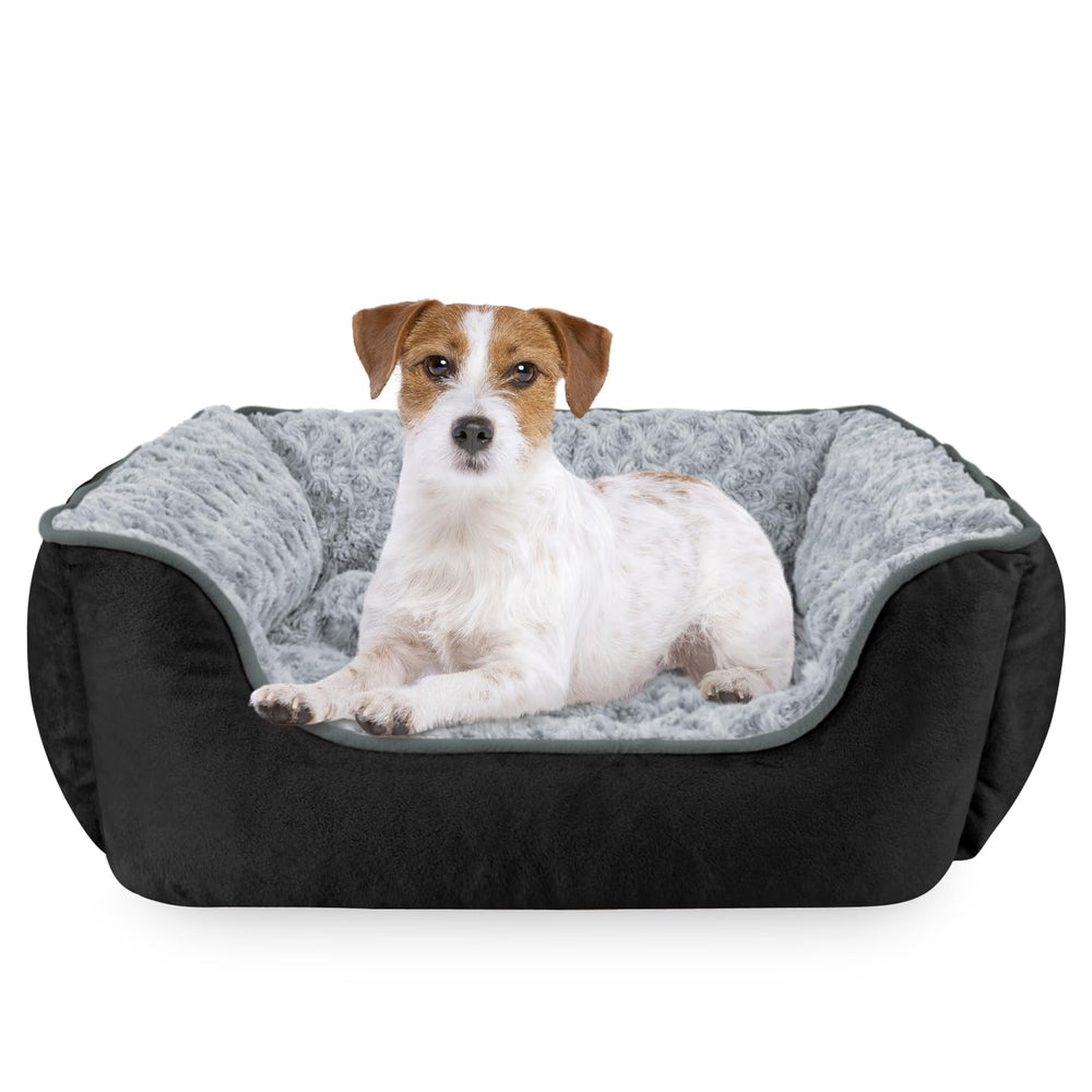 JOEJOY Rectangle Dog Bed top view shows roomy interior and supportive raised walls.