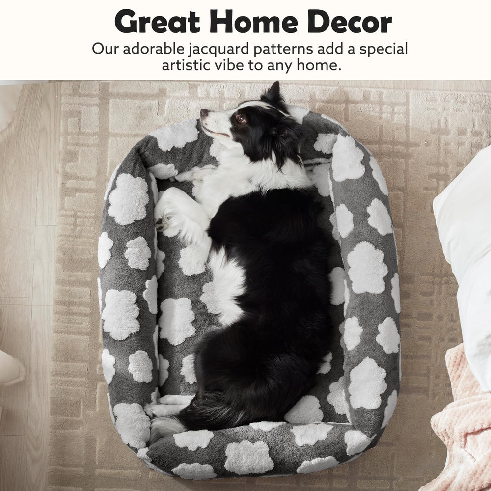 JOEJOY size-chart bed shows S-XL options for a wide range of dogs.