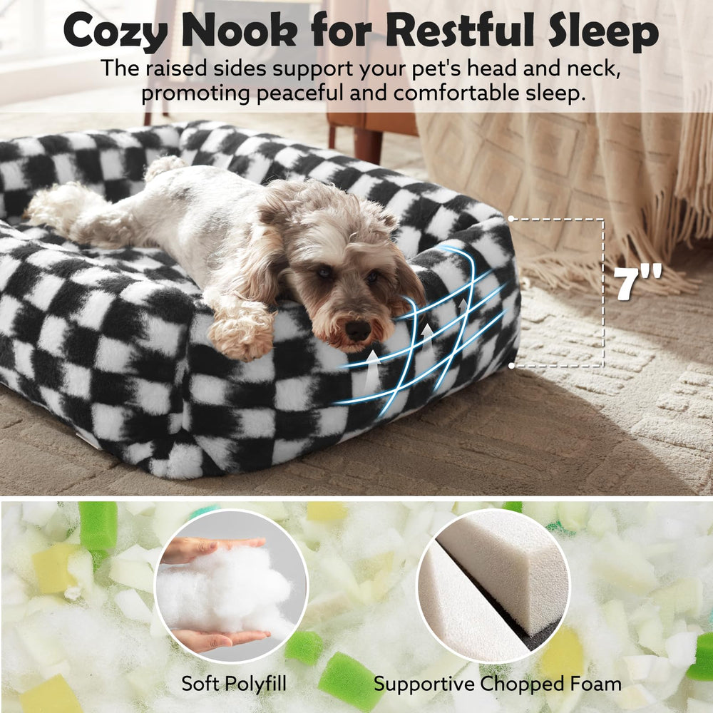 JOEJOY small dog bed orthopedic-foam-closeup highlights supportive structure for joints.