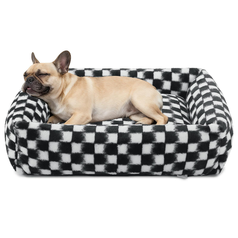 JOEJOY small dog bed rectangle-outside showcases plush cozy fabric for warm naps.