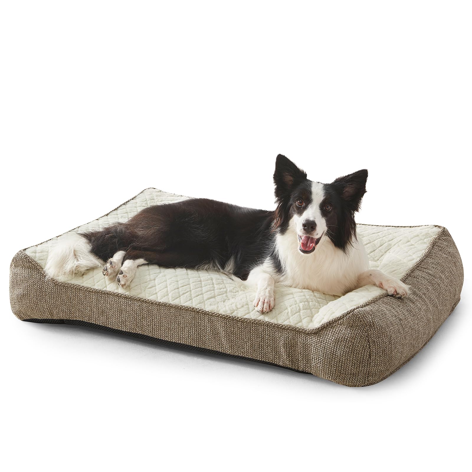 JOEJOY XL orthopedic dog bed front view highlights supportive sides for restful large-dog lounging