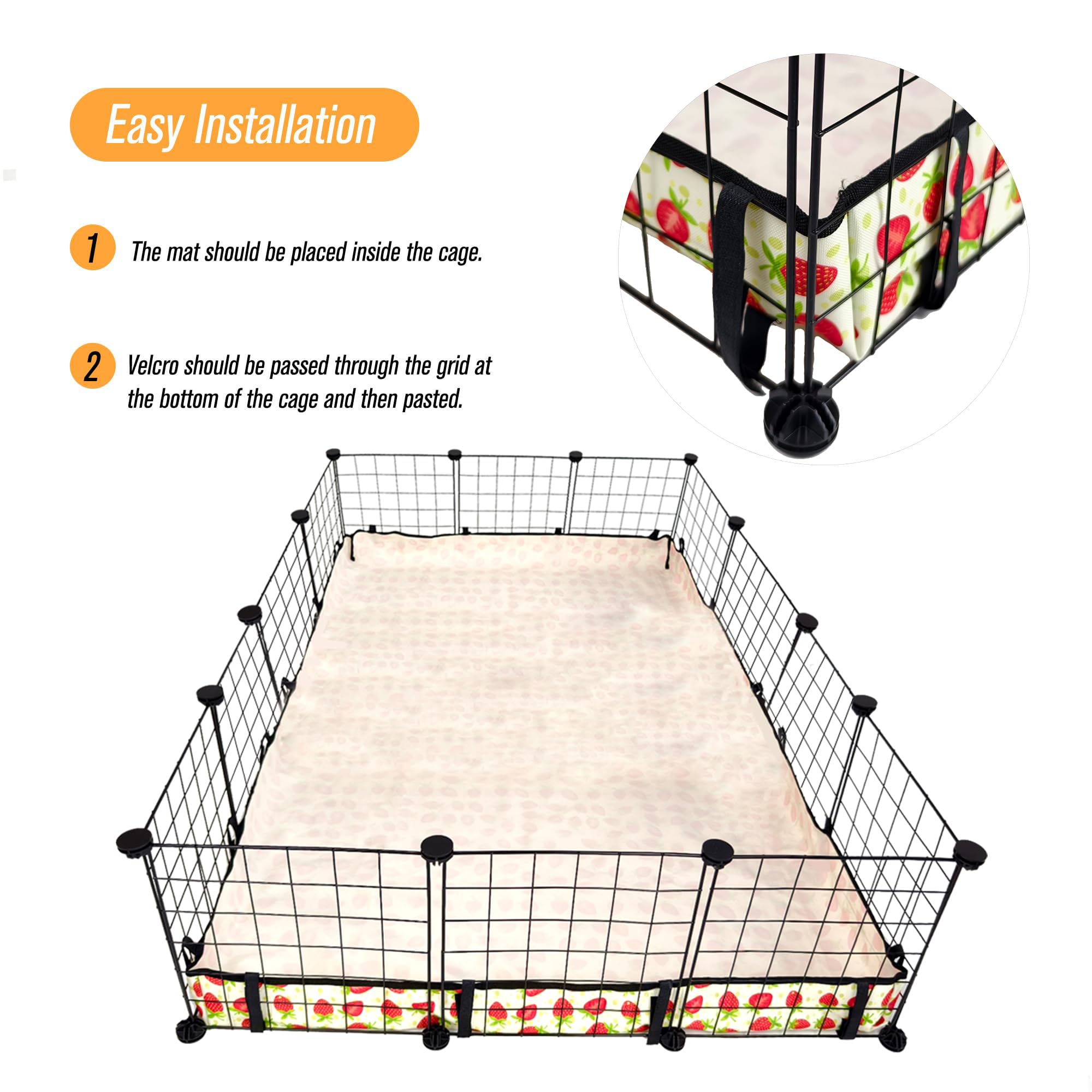 JOGEPEYO guinea pig cage liner 36x48 inch size fits standard cages securely.