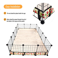 JOGEPEYO guinea pig cage liner 36x48 inch size fits standard cages securely.