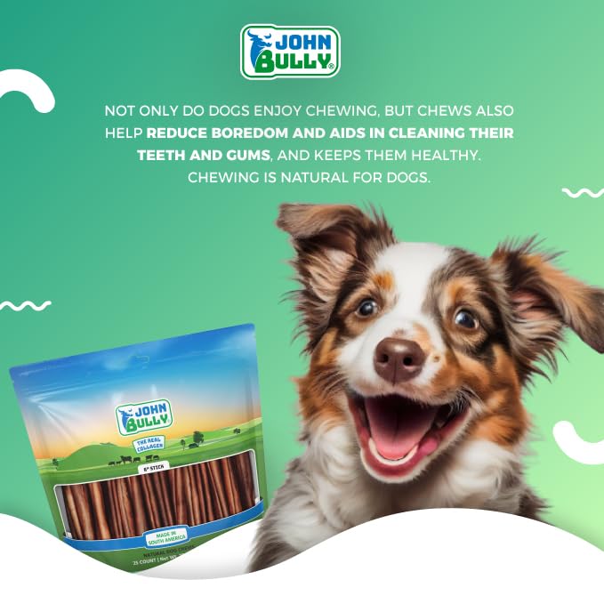 John Bully collagen stick 6in odor-free packaging emphasizes a clean scent.