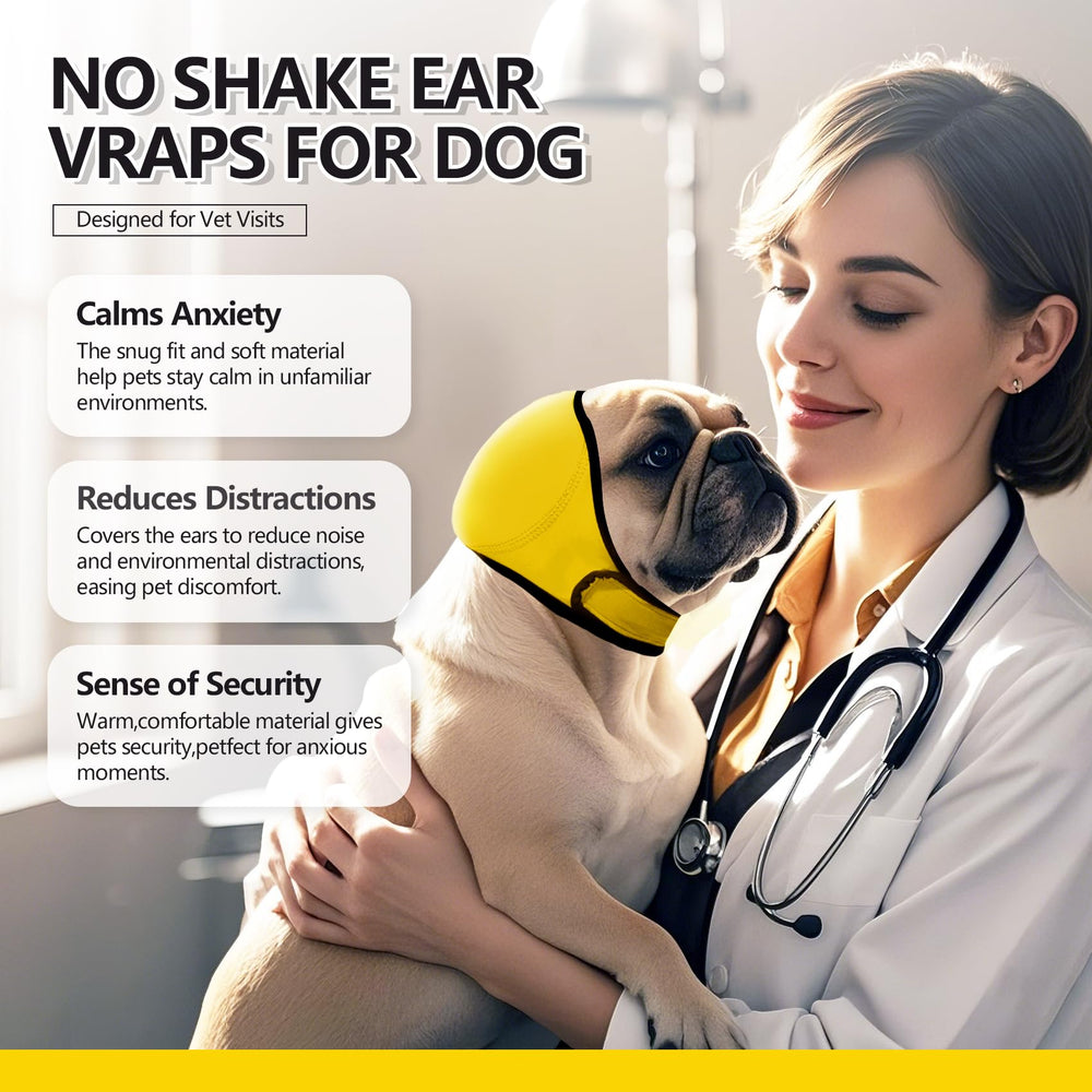 JOHNBOLIN calming soft-material hoodie supports anxious dogs during procedures.