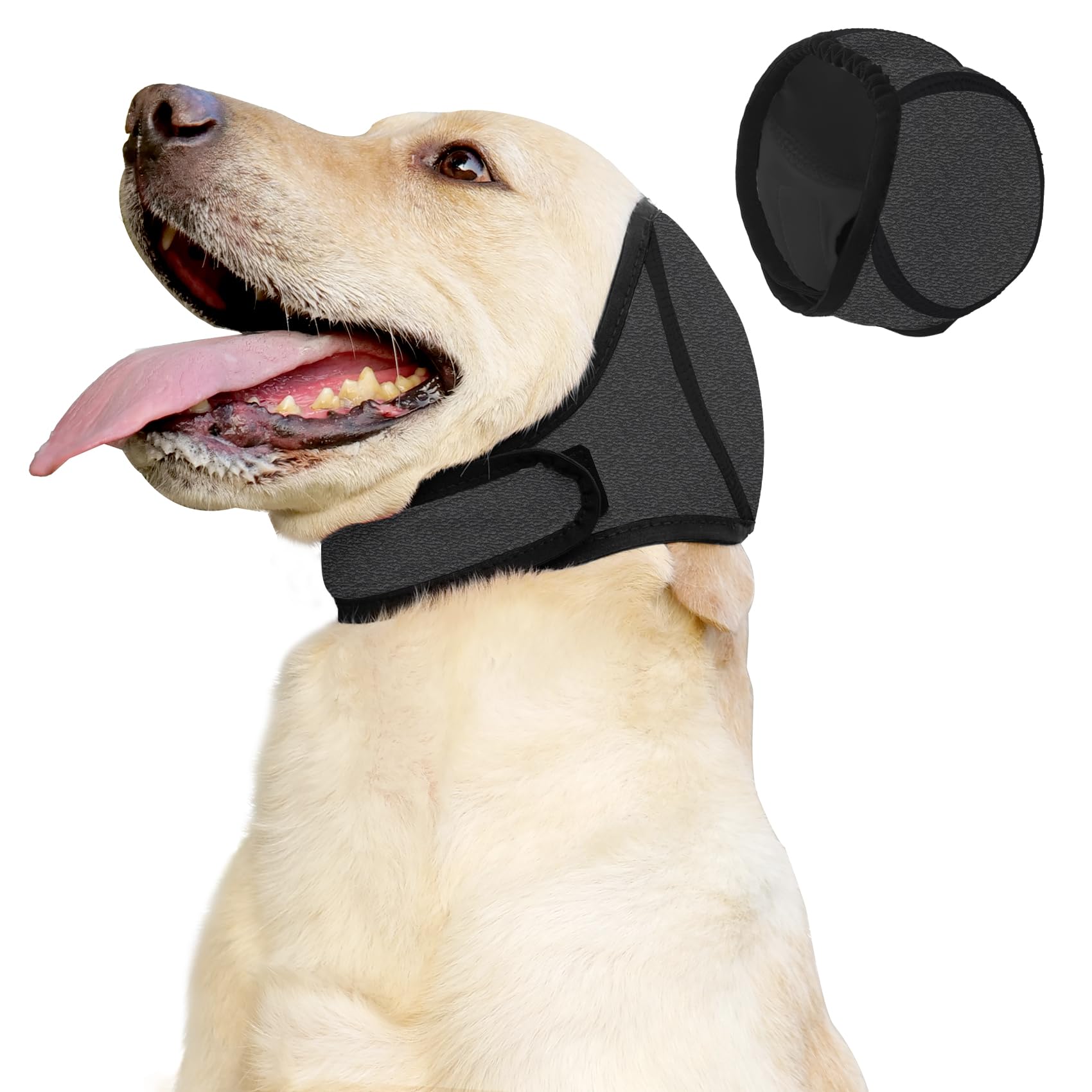 JOHNBOLIN dog ear muffs gray close up for calming protection