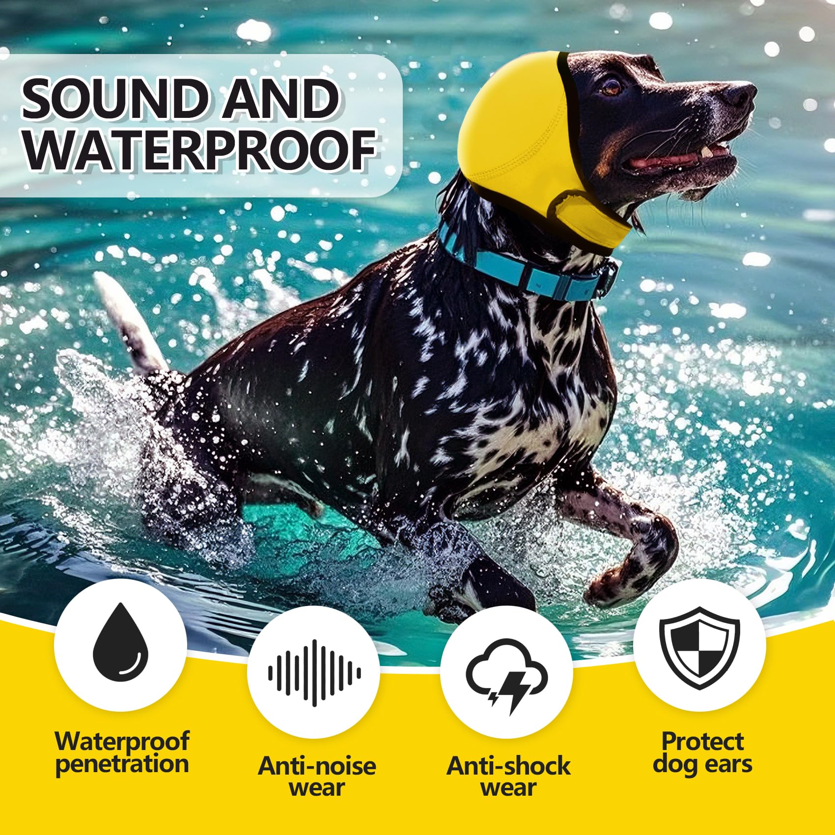 JOHNBOLIN dog ear muffs during grooming session reduce noise and stress.