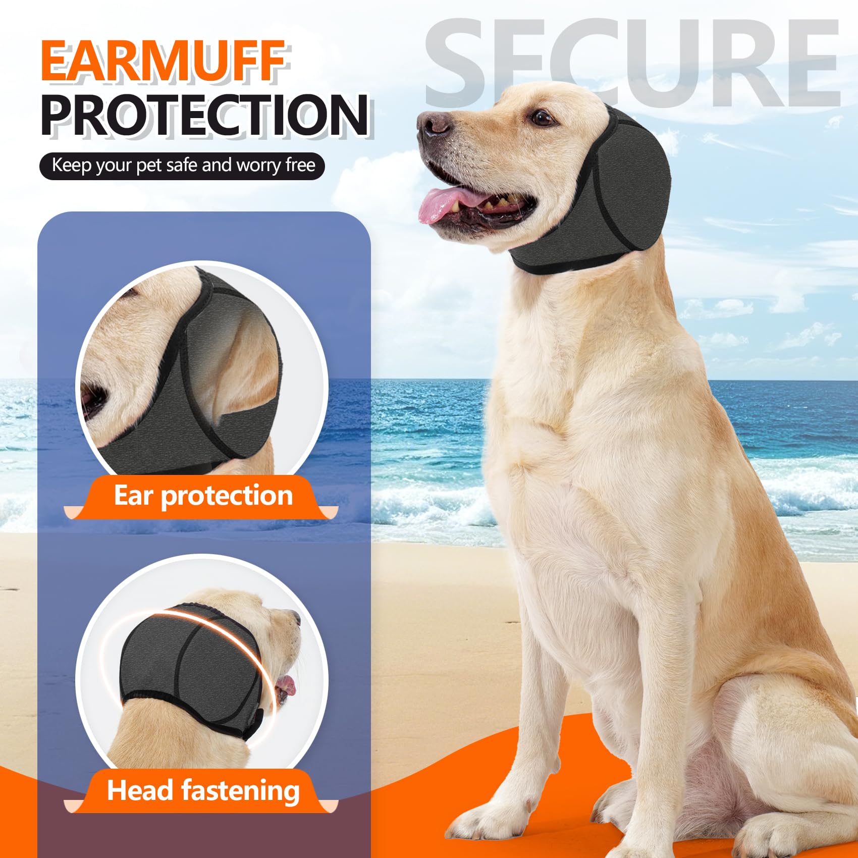 JOHNBOLIN velcro elastic headband on dog for quick fit