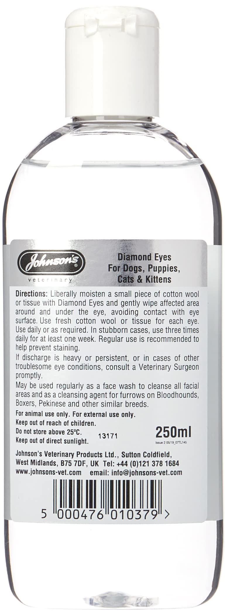 Johnson's Veterinary Diamond Eyes tear-stain care around pets' eyes helps prevent stains