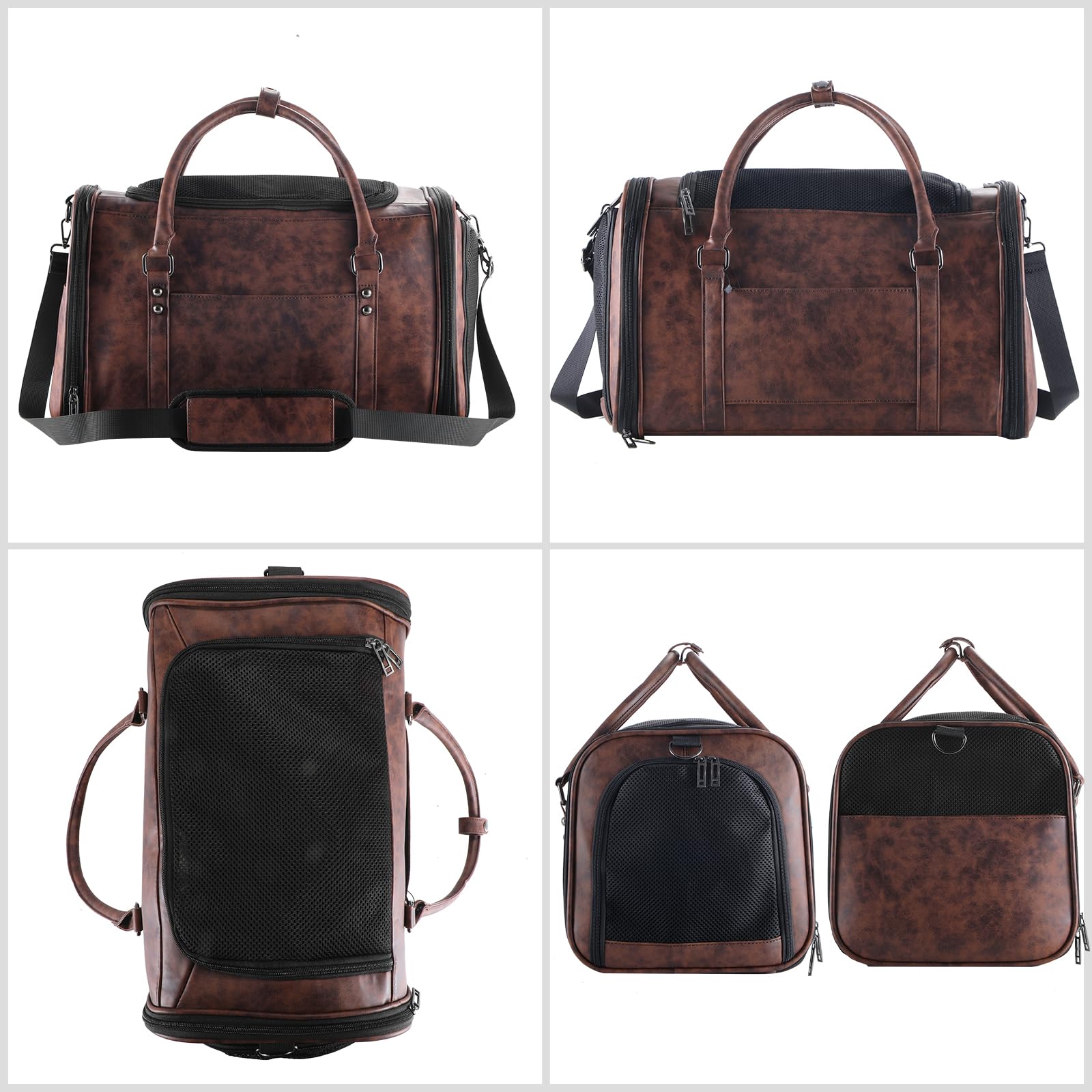 Johomviin airline-approved under-seat carrier in coffee color for easy airport transition
