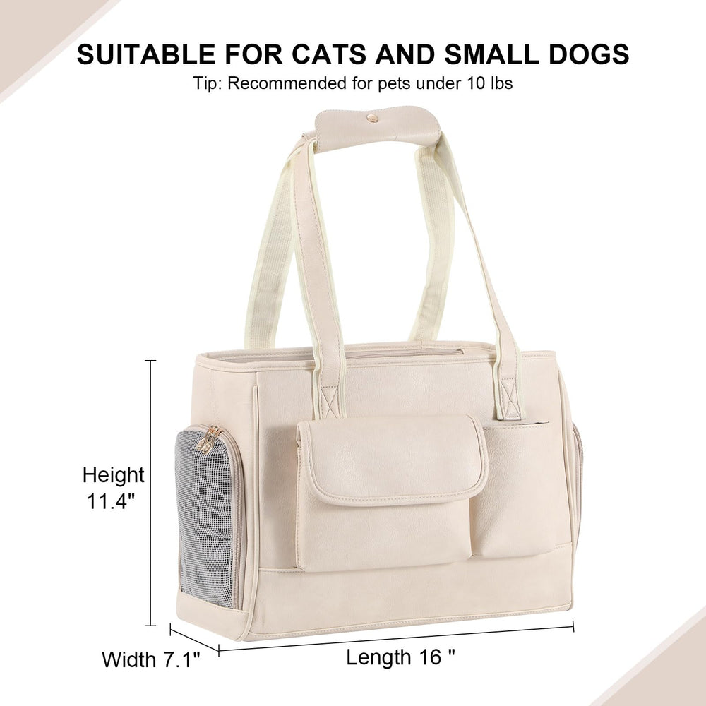 Johomviin airline-approved travel tote interior demonstrates secure pet safety hook.